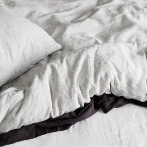 Cultivar king size linen pinstripe duvet cover